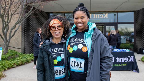 Two happy participants at the race